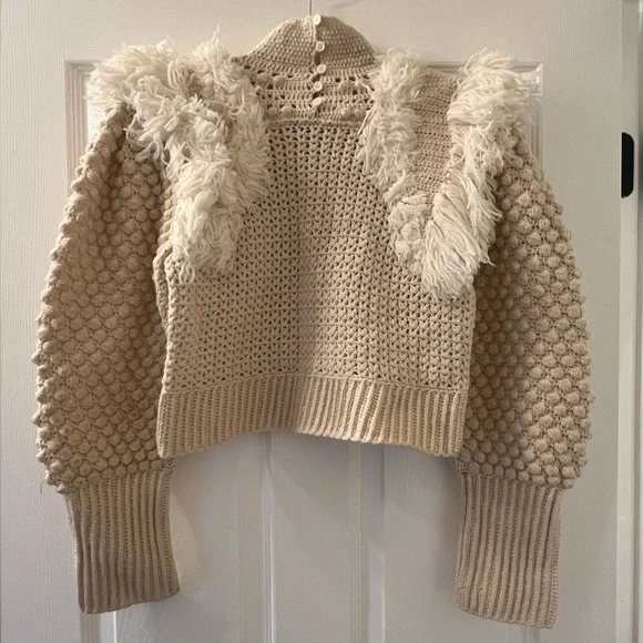 Sea NY Women’s Darcy Sweater, cream color, sample size S/4